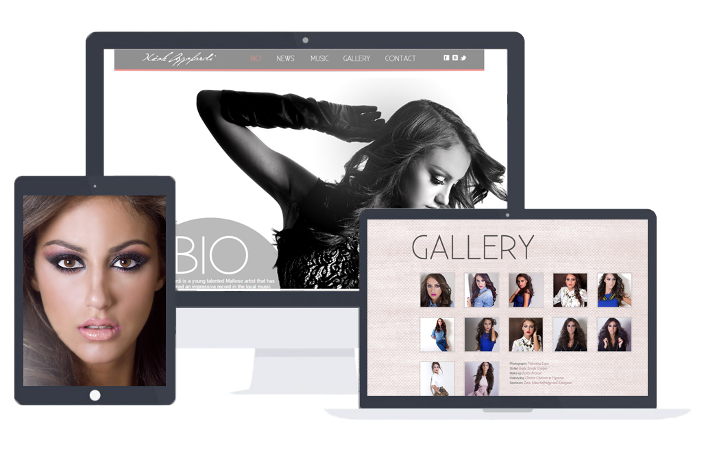 Nicole Azzopardi single-page musician portfolio website